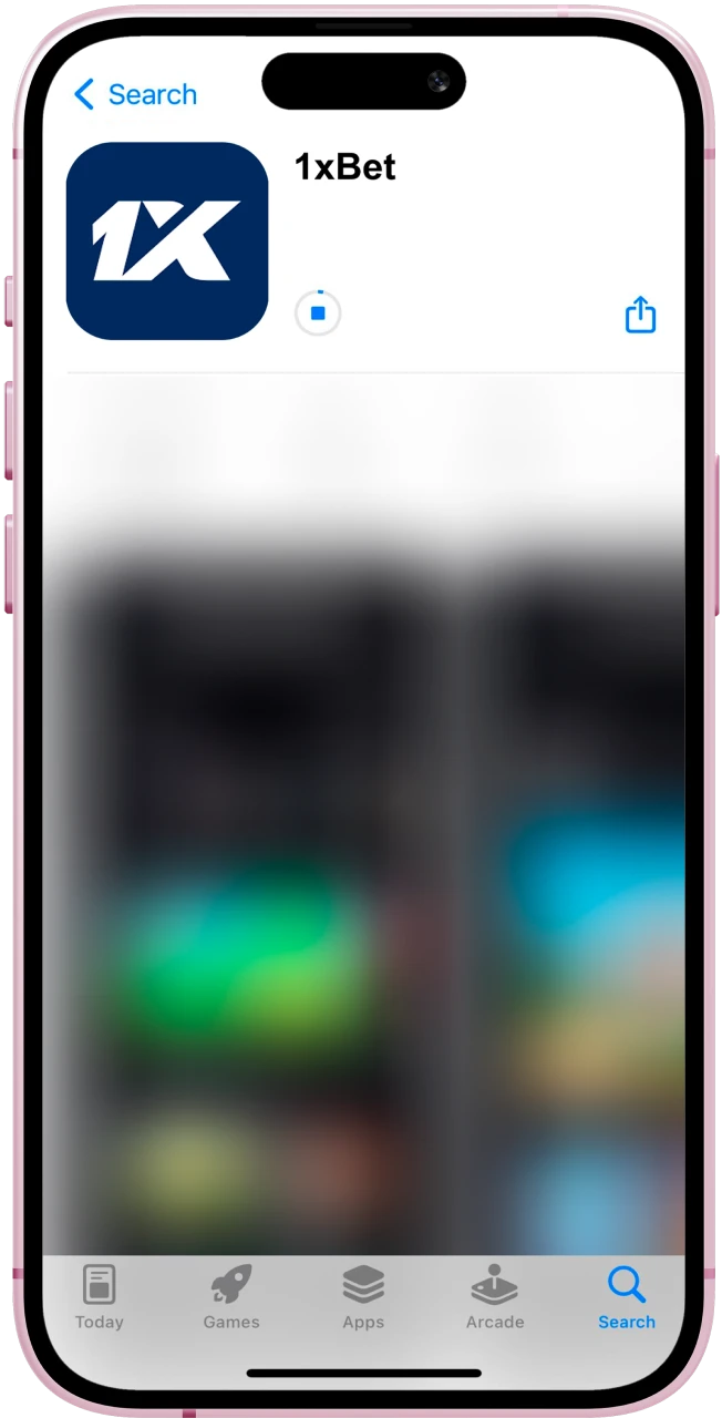 Autorizá la instalación de la app 1xBet con Face ID, Touch ID o tu contraseña de Apple ID para completar el proceso.
