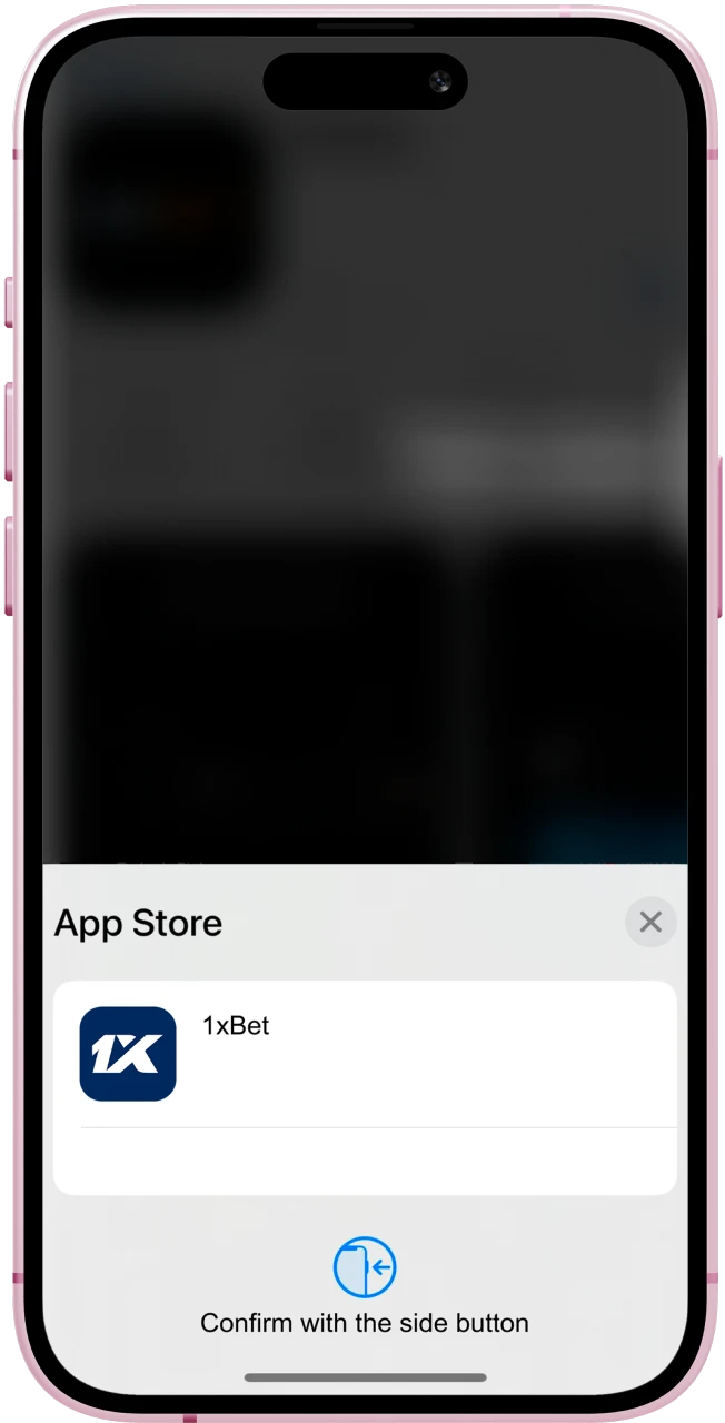 Tocá el botón “Obtener” en la App Store para empezar la descarga de la app 1xBet en tu dispositivo iOS.